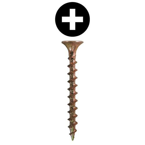 #6 x 1-1/4" Bugle Head Drywall Screws, Phillips Drive Coarse Thread and Sharp Point, Zinc Yellow, Box of 8 Thousand by Quickscrews
