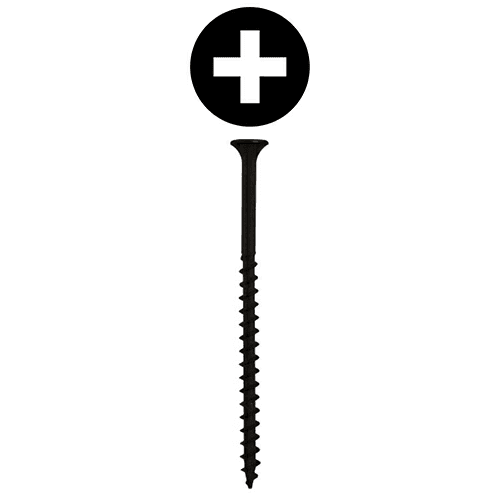 #8 x 2-1/2" Bugle Head Drywall Screws, Phillips Drive Coarse Thread and Sharp Point, Black, Box of 5 Hundred by Quickscrews