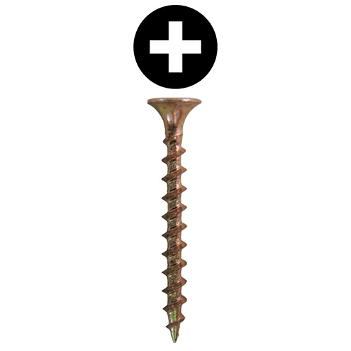 #6 x 1-1/4" Bugle Head Drywall Screws, Phillips Drive Coarse Thread and Sharp Point, Zinc Yellow, Box of 1 Thousand by Quickscrews