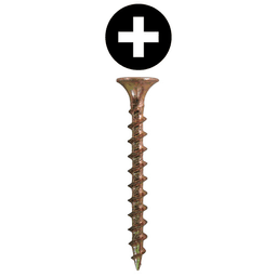 #6 x 1-1/4" Bugle Head Drywall Screws, Phillips Drive Coarse Thread and Sharp Point, Zinc Yellow, Box of 1 Thousand by Quickscrews