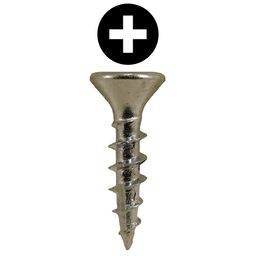 #9 x 3/4" Flat Head Hinge Edge Screws, Phillips Drive Coarse Thread and Type 17 Auger Point, Zinc, Box of Hundred by Quickscrews