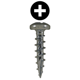 #12 x 1" Pan Head Hinge Edge Screws, Phillips Drive Coarse Thread and Type 17 Auger Point, Zinc, Box of 1 Thousand by Quickscrews