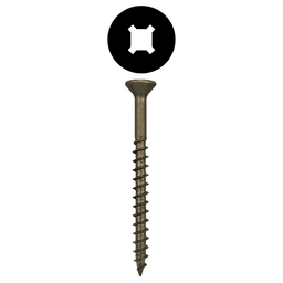 #8 x 3" Flat Head Assembly Screws, Square/Phillips Drive Coarse Thread and Sharp Point, Plain, Box of 2 Thousand by Quickscrews