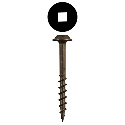 #8 x 1-1/2" Round Washer Head Face Frame/Pocket-Hole Screws, Square Drive Coarse Thread and Type 17 Auger Point, Plain, Box of 7 Thousand by Quickscrews