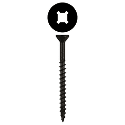 #8 x 1-3/4" Flat Head Assembly Screws, Square/Phillips Drive Coarse Thread with Nibs and Type 17 Auger Point, Black, Box of 5 Thousand by Quickscrews