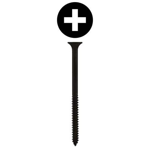 #8 x 2-1/2" Bugle Head Installation Screws, Phillips Drive Fine Thread and Type 17 Auger Point, Black, Box of 2.5 Thousand by Quickscrews