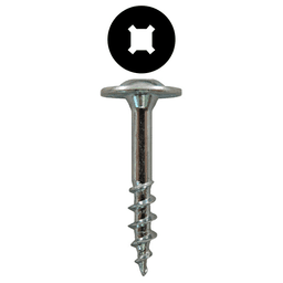 #8 x 1-1/2" Large Round Washer Head Drawer Front Adjusting Screws, Square/Phillips Drive Coarse Thread and Sharp Point, Zinc, Box of 5 Thousand by Quickscrews