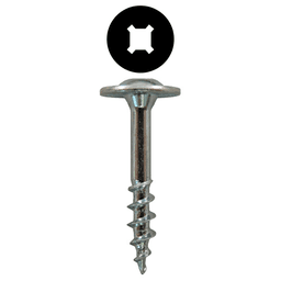 #8 x 7/8" Large Round Washer Head Drawer Front Adjusting Screws, Square/Phillips Drive Coarse Thread and Sharp Point, Zinc, Box of 1 Thousand by Quickscrews