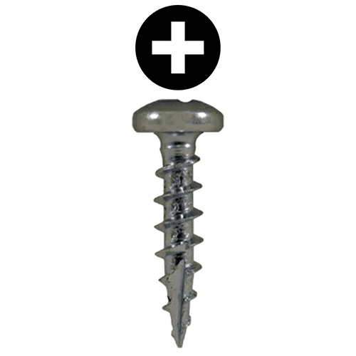 #8 x 1" Pan Head Hinge Edge Screws, Phillips Drive Coarse Thread and Type 17 Auger Point, Zinc, Box of 1 Thousand by Quickscrews