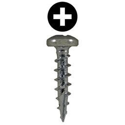 #8 x 1" Pan Head Hinge Edge Screws, Phillips Drive Coarse Thread and Type 17 Auger Point, Zinc, Box of 1 Thousand by Quickscrews