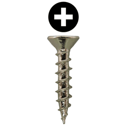 #6 x 5/8" Large Flat Head Hinge Edge Screws, Phillips Drive Coarse Thread and Sharp Point, Nickel, Box of 25 Thousand by Quickscrews