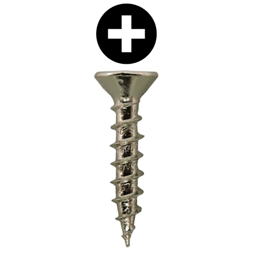 #6 x 3/4" Flat Head Hinge Edge Screws, Phillips Drive Coarse Thread and Sharp Point, Nickel, Box of 20 Thousand by Quickscrews