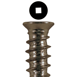 6mm x 13mm Flat Head Euro Screws, Square Drive Type B Thread and Blunt Point, Nickel, Box of 1 Thousand by Quickscrews
