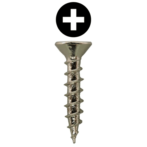 #6 x 3/4" Flat Head Hinge Edge Screws, Phillips Drive Coarse Thread and Sharp Point, Nickel, Box of 5 Thousand by Quickscrews