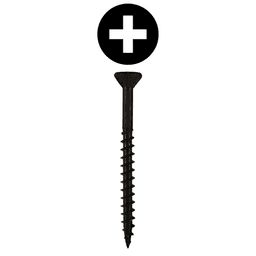 #9 x 2-1/2" Flat Head Assembly Screws, Phillips Drive Coarse Thread with Nibs and Type 17 Auger Point, Black, Box of 2.5 Thousand by Quickscrews