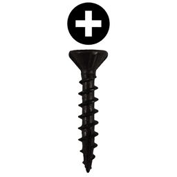 #8 x 1" Flat Head Assembly Screws, Phillips Drive Coarse Thread with Nibs and Type 17 Auger Point, Black, Box of 1 Thousand by Quickscrews