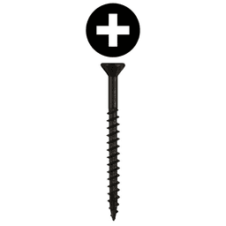 #8 x 1-1/2" Flat Head Assembly Screws, Phillips Drive Coarse Thread with Nibs and Type 17 Auger Point, Black, Box of 1 Thousand by Quickscrews