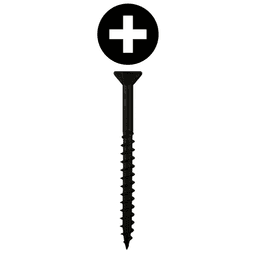 #8 x 2" Flat Head Assembly Screws, Phillips Drive Coarse Thread with Nibs and Type 17 Auger Point, Black, Box of 1 Thousand by Quickscrews