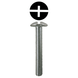 4mm x 45mm Truss Head Machine Screws, Phillips/Slotted Drive M4 Thread and Blunt Point, Zinc, Box of 1 Thousand by Quickscrews
