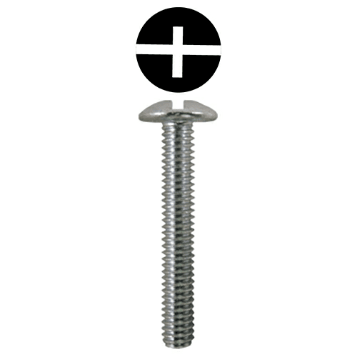 4mm x 25mm Truss Head Machine Screws, Phillips/Slotted Drive M4 Thread and Blunt Point, Zinc, Box of Hundred by Quickscrews