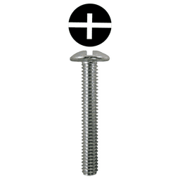 4mm x 25mm Truss Head Machine Screws, Phillips/Slotted Drive M4 Thread and Blunt Point, Zinc, Box of Hundred by Quickscrews