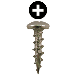 #10 x 5/8" Pan Head Hinge Edge Screws, Phillips Drive Coarse Thread and Type 17 Auger Point, Nickel, Box of Hundred by Quickscrews