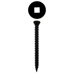 #6 x 1-5/8" Trim Head Drywall Screws, Square Drive Twinfast Thread and Twinfast Point, Black, Box of 1 Thousand by Quickscrews