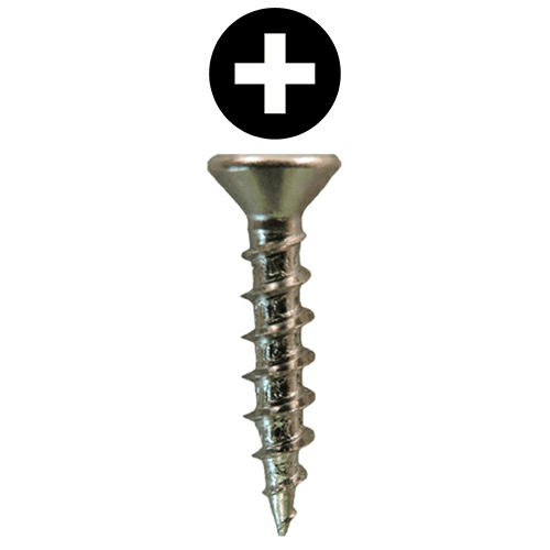#6 x 5/8" Flat Head Drawer Slide Screws, Phillips Drive Coarse Thread and Sharp Point, Nickel, Box of Hundred by Quickscrews