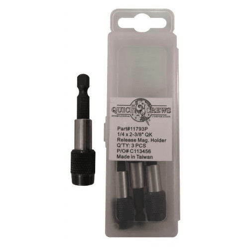 2-3/8" Quick Release Magnetic Bit Holder, 1/4" Shank