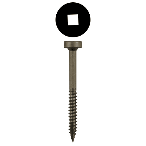 #7 x 1" Modified Pan Head Face Frame/Pocket-Hole Screws, Square Drive Coarse Thread and Type 17 Auger Point, Plain, Box of 1 Thousand by Quickscrews
