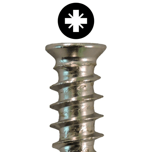 6.3mm x 10.5mm Flat Head Euro Screws, Pozi Drive Type B Thread and Blunt Point, Nickel, Box of Hundred by Quickscrews