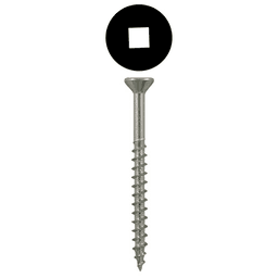 #8 x 2-1/2" Flat Head Assembly Screws, Square Drive Coarse Thread and Sharp Point, Zinc, Box of 5 Hundred by Quickscrews