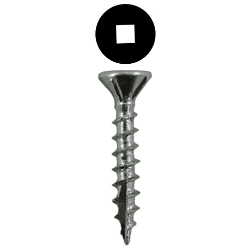 #8 x 1" Flat Head Assembly Screws, Square Drive Coarse Thread with Nibs and Type 17 Auger Point, Zinc, Box of 11 Thousand by Quickscrews