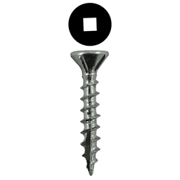 #8 x 1" Flat Head Assembly Screws, Square Drive Coarse Thread with Nibs and Type 17 Auger Point, Zinc, Box of 11 Thousand by Quickscrews