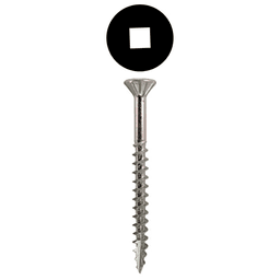 #8 x 1-3/4" Flat Head Assembly Screws, Square Drive Coarse Thread with Nibs and Type 17 Auger Point, Zinc, Box of 5.5 Thousand by Quickscrews