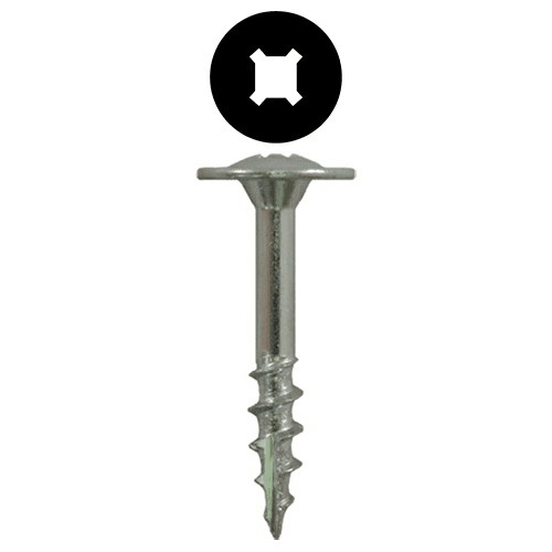#8 x 7/8" Large Round Washer Head Drawer Front Adjusting Screws, Square/Phillips Drive Coarse Thread and Type 17 Auger Point, Zinc, Box of 8 Thousand by Quickscrews