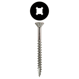 #8 x 1-3/4" Flat Head Assembly Screws, Square/Phillips Drive Coarse Thread with Nibs and Type 17 Auger Point, Zinc, Box of 1 Thousand by Quickscrews