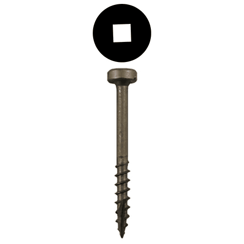 #7 x 1" Modified Pan Head Face Frame/Pocket-Hole Screws, Square Drive Coarse Thread and Type 17 Auger Point, Plain, Box of 10 Thousand by Quickscrews