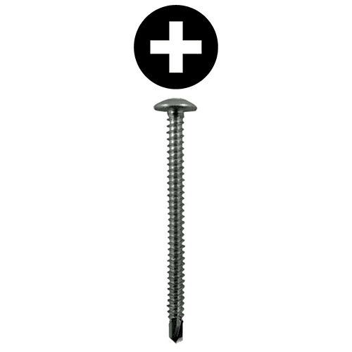 #10 x 2-1/2" Truss Head Installation Screws, Phillips Drive Partial Thread and Self Drilling Point, Zinc, Box of 2 Thousand by Quickscrews