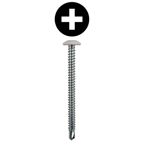 #10 x 2-1/2" Truss Head Installation Screws, Phillips Drive Partial Thread and Self Drilling Point, Zinc, Box of 2 Thousand by Quickscrews