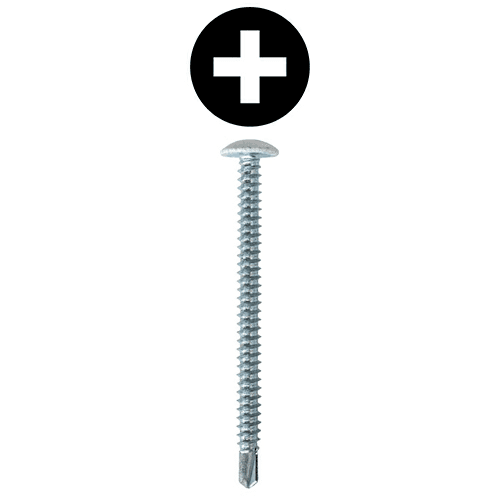 #10 x 2-1/2" Truss Head Installation Screws, Phillips Drive Partial Thread and Self Drilling Point, Zinc, Box of 5 Hundred by Quickscrews