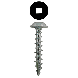#8 x 1" Round Washer Head Assembly Screws, Square Drive Coarse Thread and Type 17 Auger Point, Zinc, Box of 10 Thousand by Quickscrews