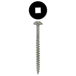 #8 x 1-1/4" Round Washer Head Assembly Screws, Square Drive Coarse Thread and Type 17 Auger Point, Zinc, Box of 1 Thousand by Quickscrews