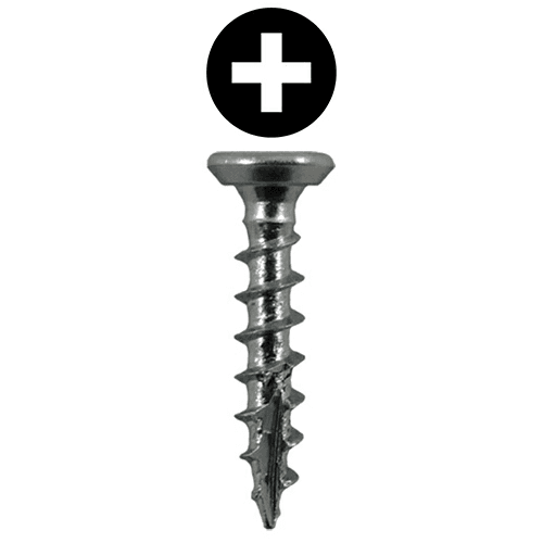 #7 x 5/8" Flat Head Undercut Screws, Phillips Drive Coarse Thread and Type 17 Auger Point, Zinc, Box of 1 Thousand by Quickscrews