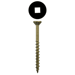 #10 x 6" Flat Head Decking Screws, Square Drive Coarse Thread with Nibs and Double Auger Point, Ultra Guard, Box of 5 Hundred by Quickscrews