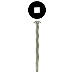 #10 x 2-1/2" Round Washer Head Installation Screws, Square Drive Full Thread and SDS-Metal Self-Drilling Point, Zinc, Box of 2 Thousand by Quickscrews