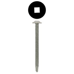 #10 x 2-1/2" Round Washer Head Installation Screws, Square Drive Full Thread and SDS-Metal Self-Drilling Point, Zinc - White Head, Box of 2 Thousand by Quickscrews
