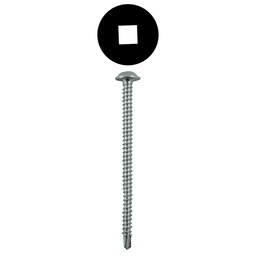 #10 x 2-1/2" Round Washer Head Installation Screws, Square Drive Full Thread and SDS-Metal Self-Drilling Point, Zinc, Box of 5 Hundred by Quickscrews