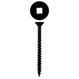 #8 x 1-1/8" Flat Head Assembly Screws, Square Drive Coarse Thread with Nibs and Type 17 Auger Point, Black, Box of 1 Thousand by Quickscrews
