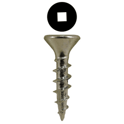 #6 x 1/2" Flat Head Hinge Edge Screws, Square Drive Coarse Thread and Type 17 Auger Point, Zinc, Box of 25 Thousand by Quickscrews